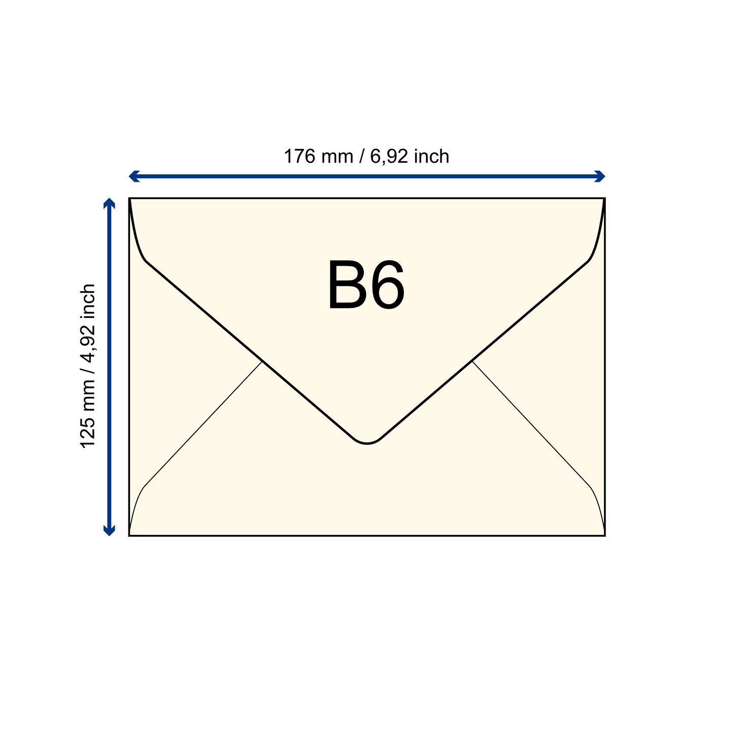 Büttenpapier-Umschlag B6 - Dreieckslasche - mint