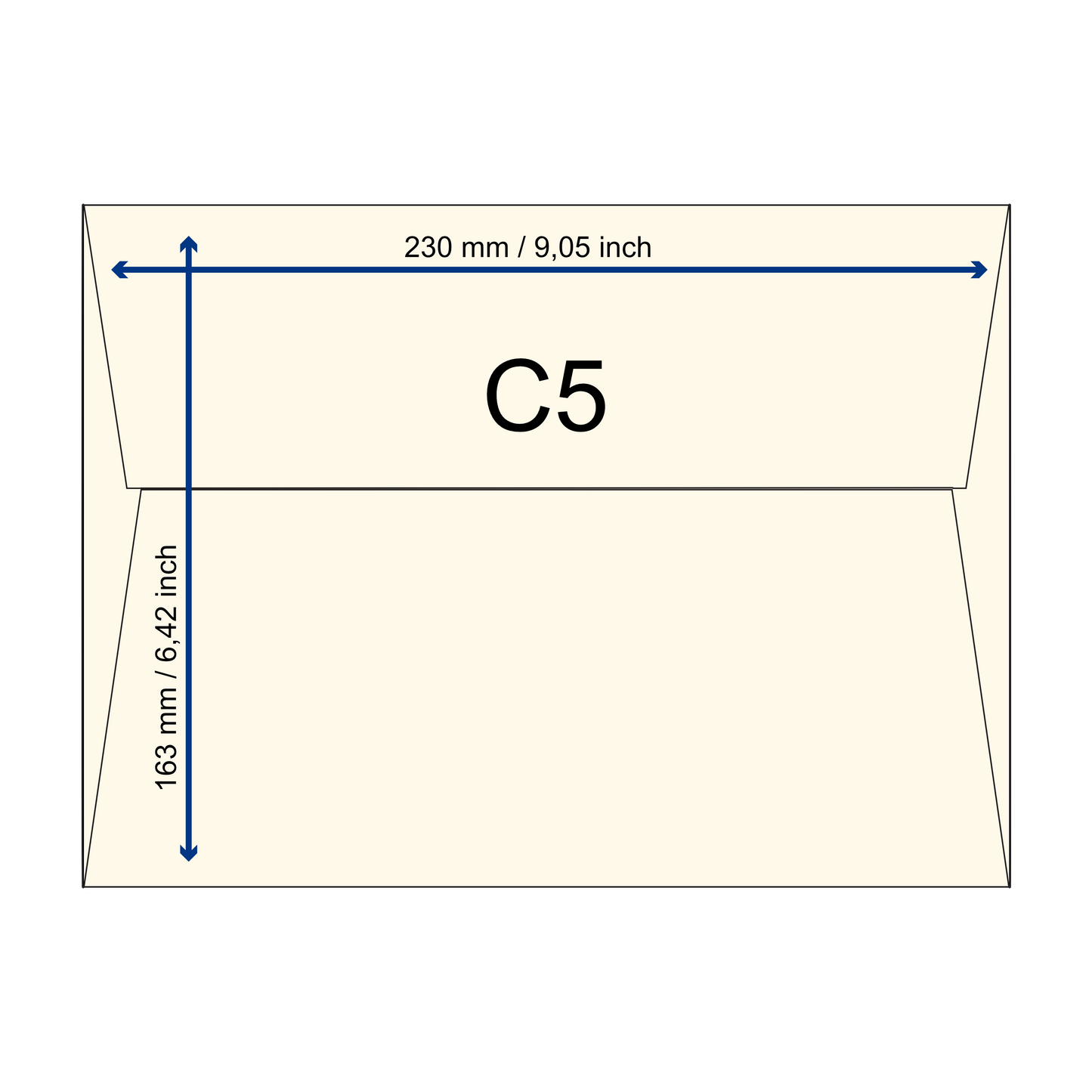 Baumwollumschlag C5 - Trapezlasche - sand