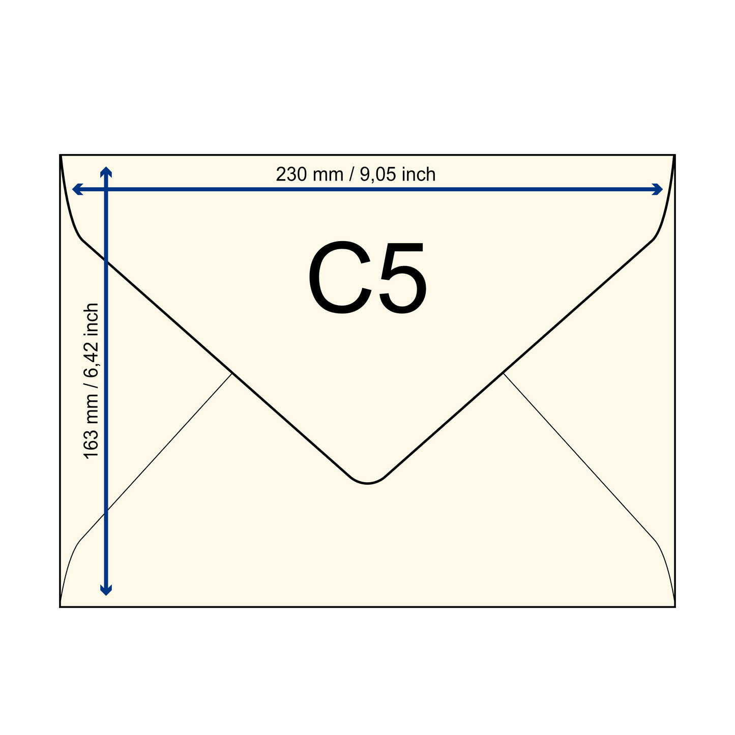 Büttenpapier-Umschlag C5 - Dreieckslasche - babyblau