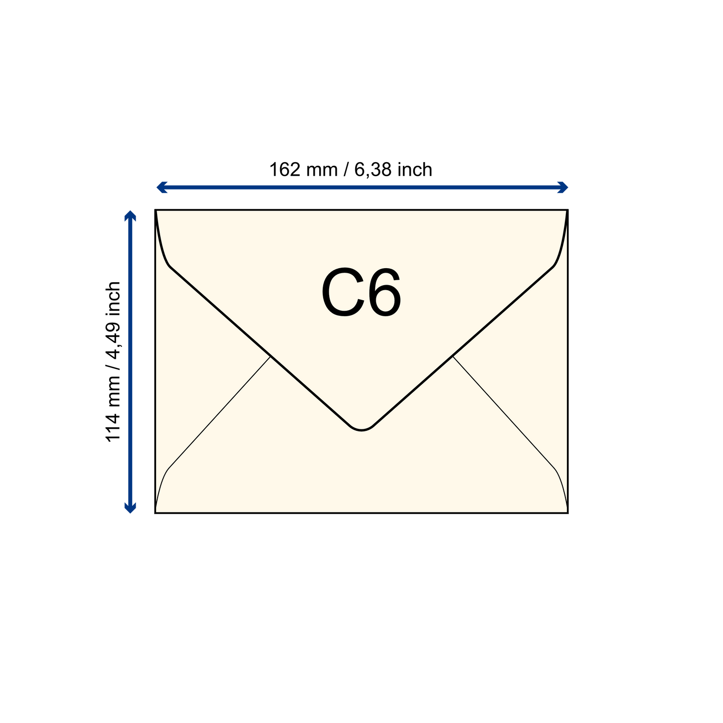 Büttenpapier-Umschlag C6 - Dreieckslasche - sand