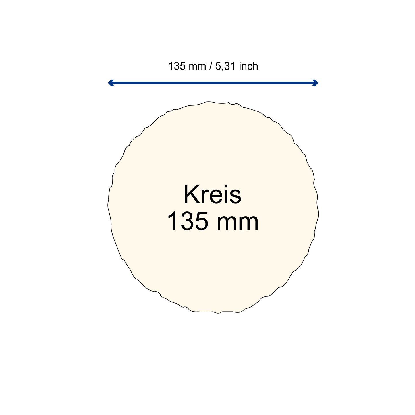 Büttenpapier Kreis 13,5cm - sand