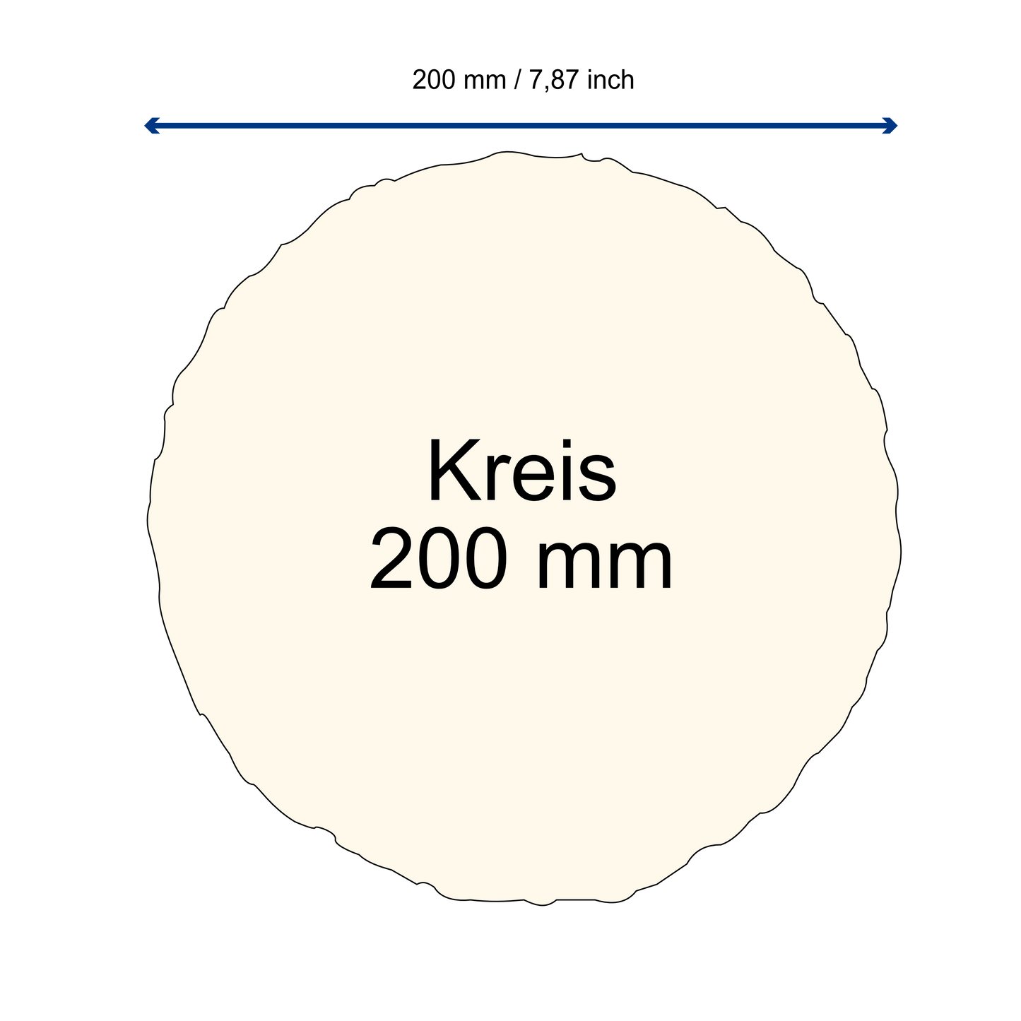 Büttenpapier Kreis 20cm - sand