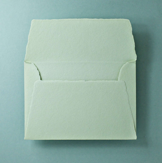 Büttenpapier-Umschlag B6 - Trapezlasche - matcha