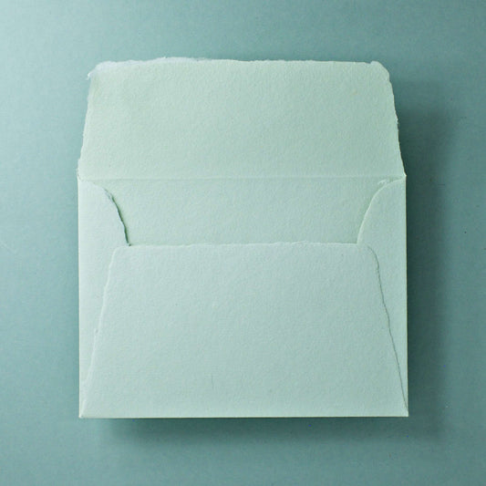 Büttenpapier-Umschlag B6 - Trapezlasche - mint