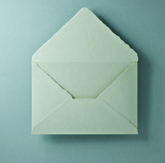 Büttenpapier-Umschlag B6 - Dreieckslasche - matcha