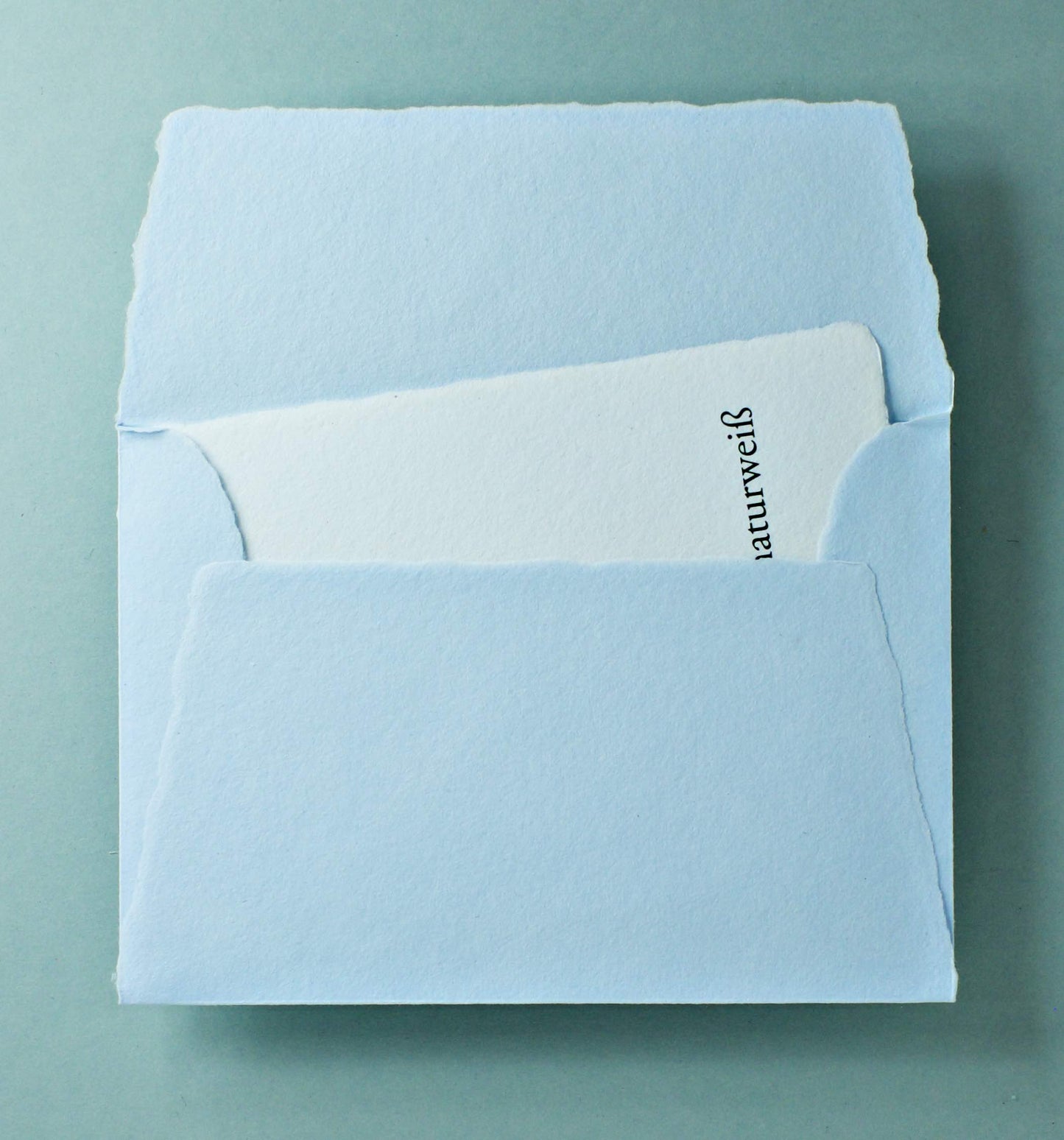 Büttenpapier-Umschlag C5 - Trapezlasche - babyblau