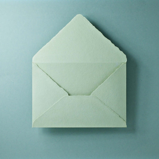 Büttenpapier-Umschlag C6 - Dreieckslasche - matcha