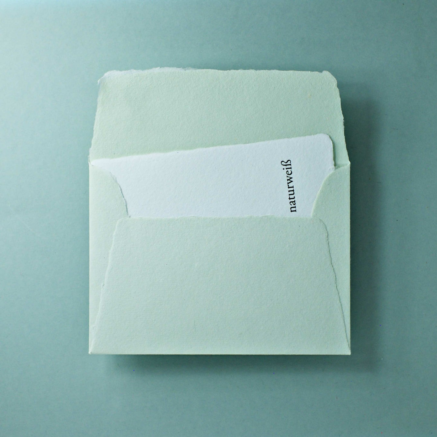 Büttenpapier-Umschlag C6 - Trapezlasche - mint