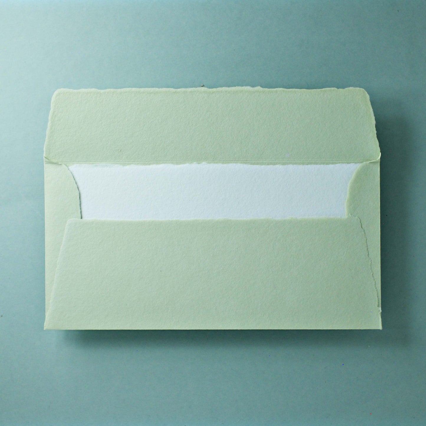 Büttenpapier-Umschlag DIN-lang - Trapezlasche - matcha
