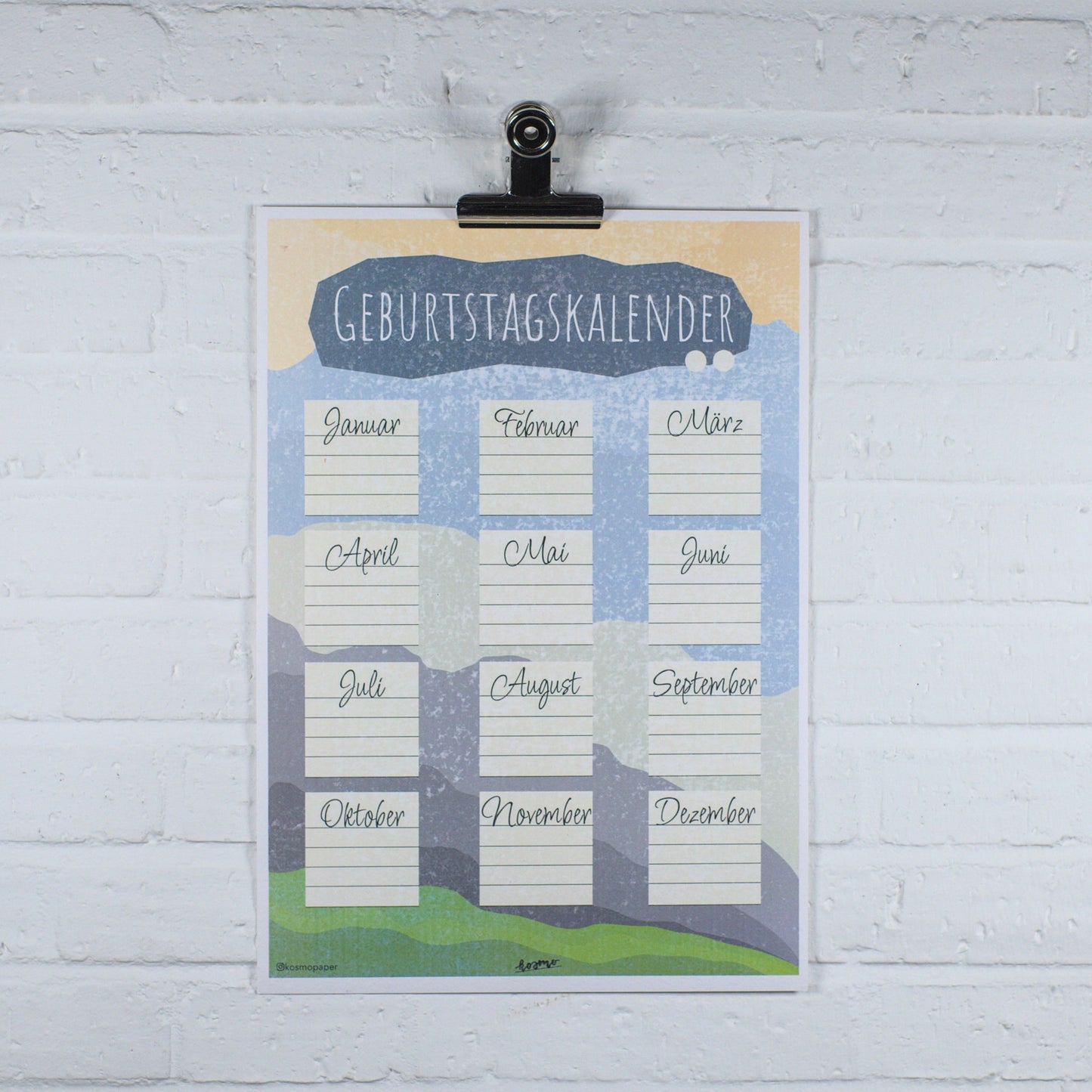 Geburtstagskalender "In den Bergen"