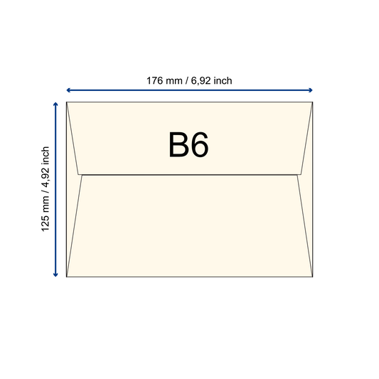 Büttenpapier-Umschlag B6 - Trapezlasche  - elfenbein