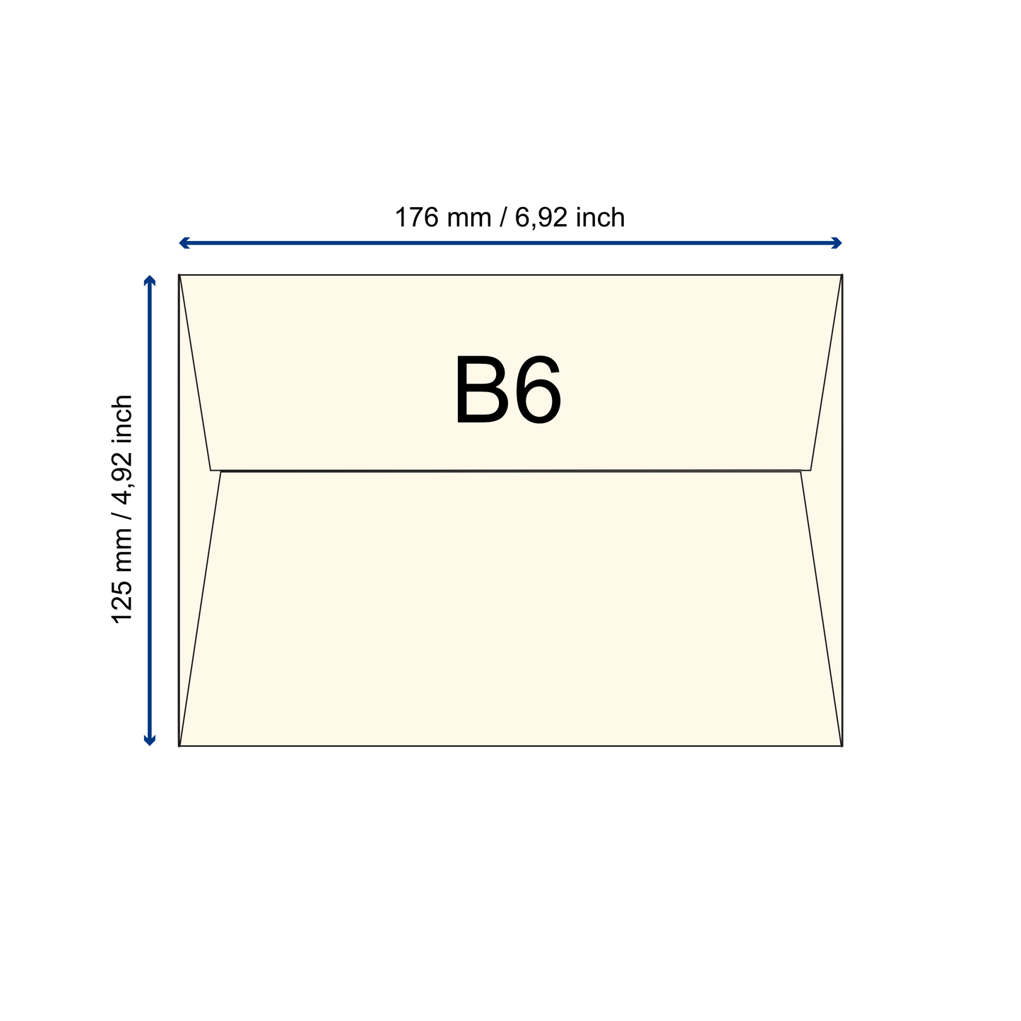 Büttenpapier-Umschlag B6 - Trapezlasche  - sand