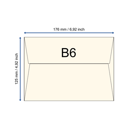 Büttenpapier-Umschlag B6 - Trapezlasche  - sand