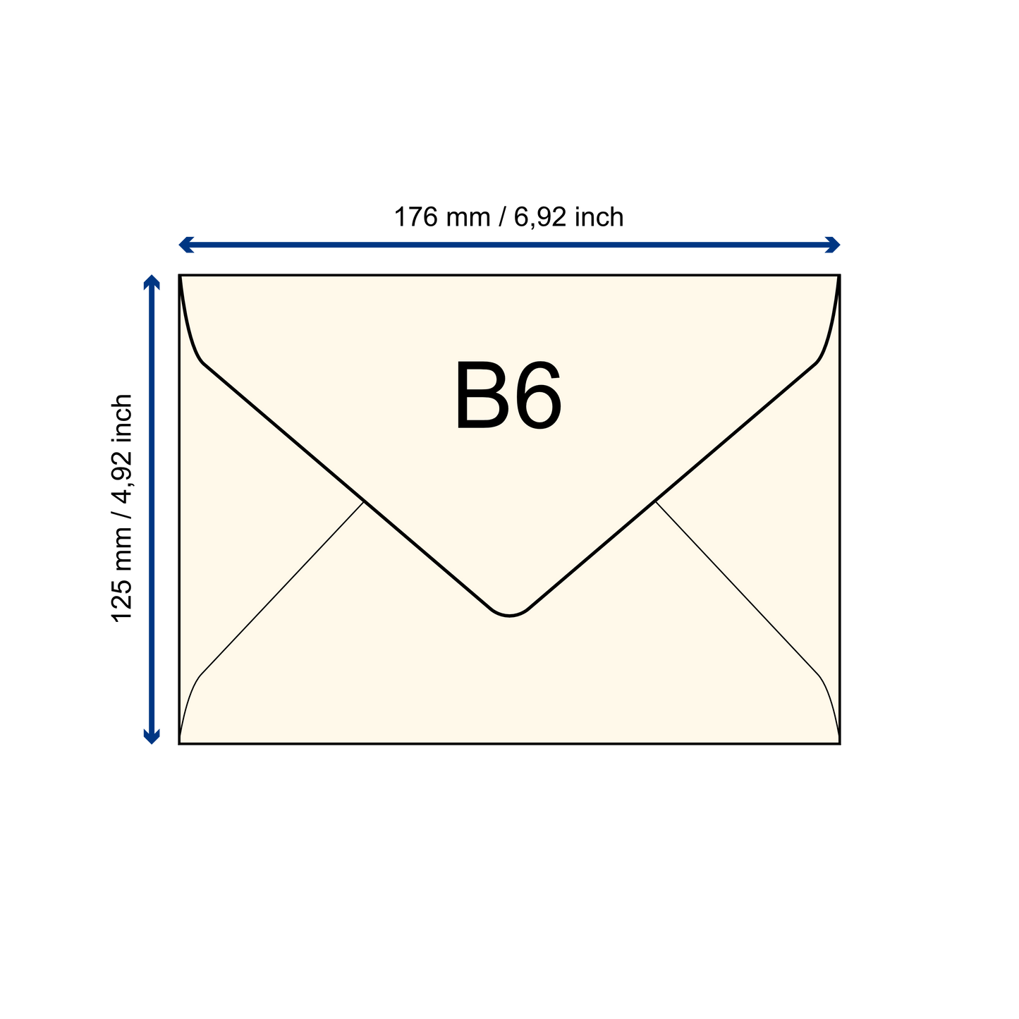 Büttenpapier-Umschlag B6 - Dreieckslasche  - mint
