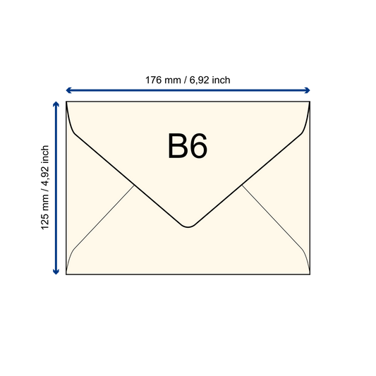 Baumwollumschlag B6 - Dreieckslasche  - elfenbein