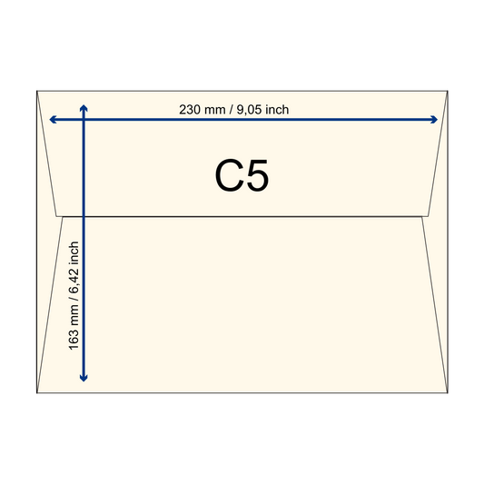 Büttenpapier-Umschlag C5 - Trapezlasche  - sand