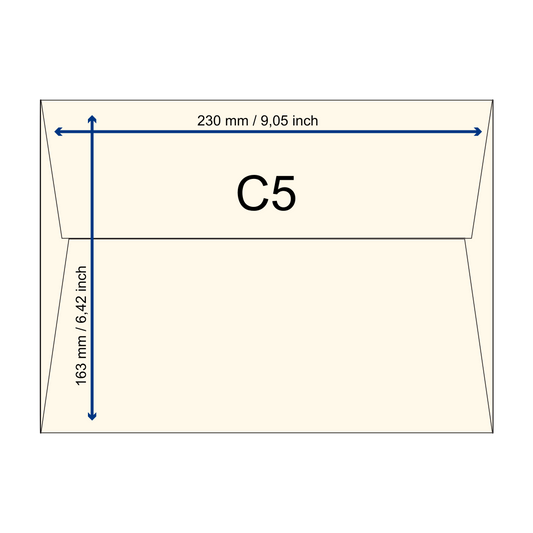 Büttenpapier-Umschlag C5 - Trapezlasche  - elfenbein