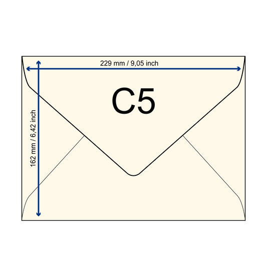 Büttenpapier-Umschlag C5 - Dreieckslasche  - elfenbein