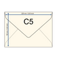 Büttenpapier-Umschlag C5 - Dreieckslasche  - elfenbein