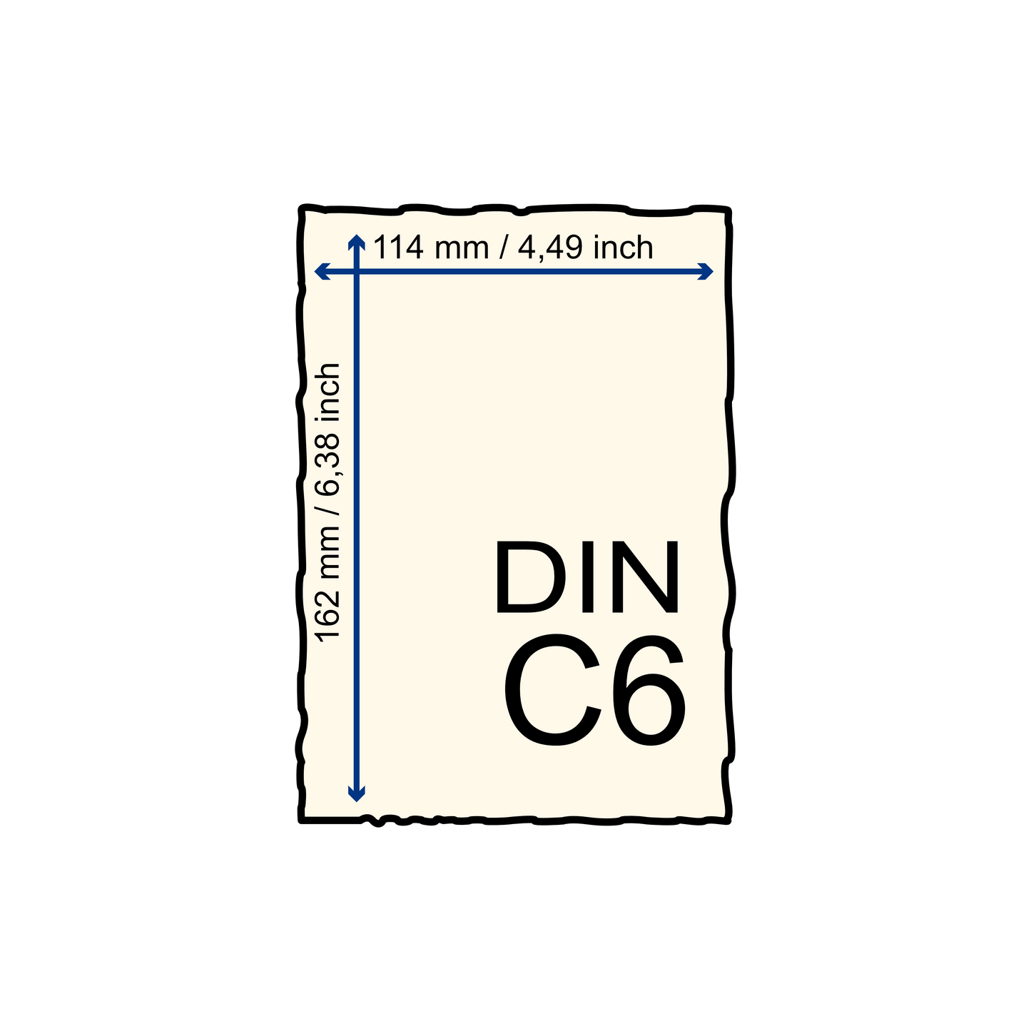 Baumwollkarte DIN-C6 - naturweiß