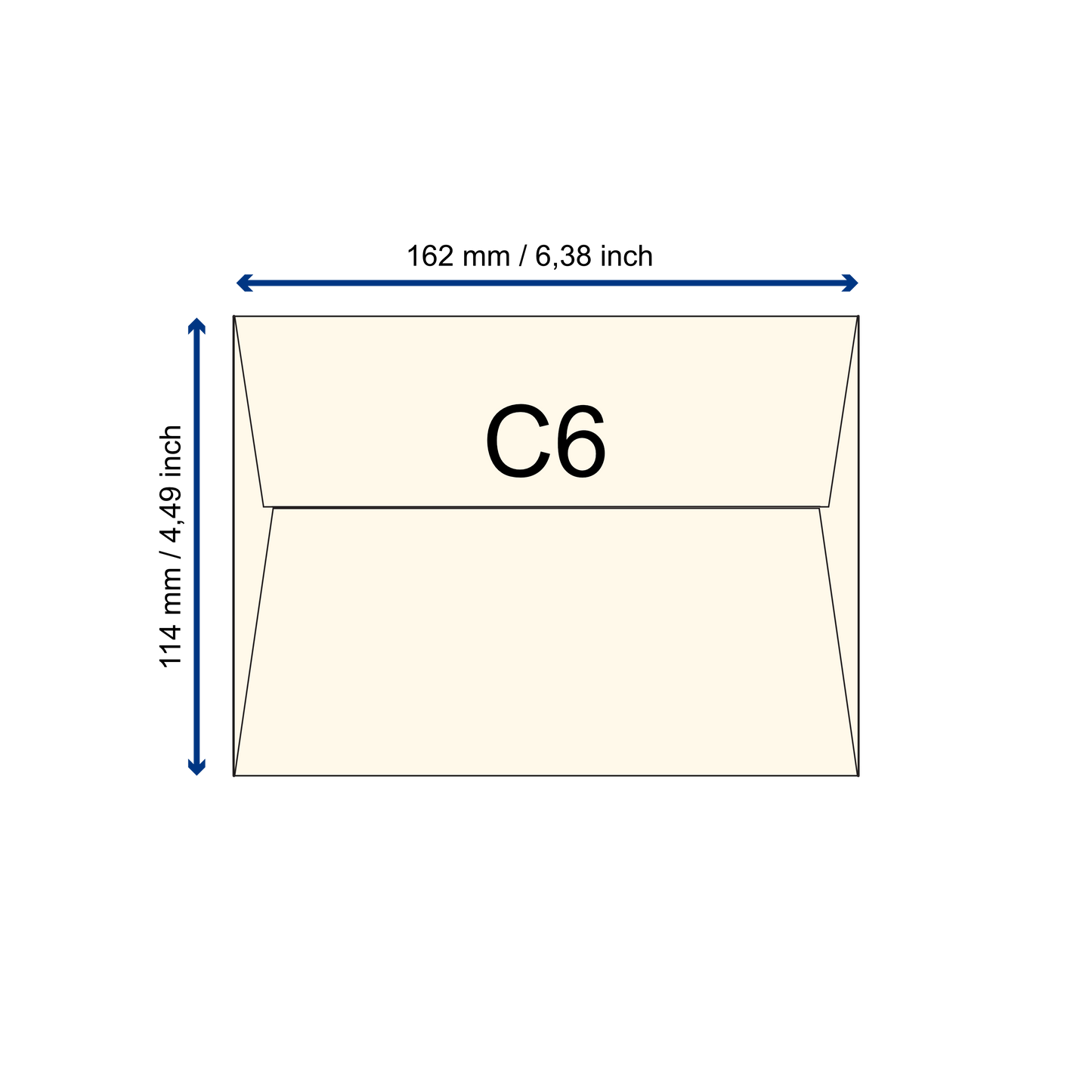 Büttenpapier-Umschlag C6 - Trapezlasche  -  sand