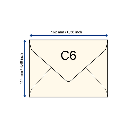Büttenpapier-Umschlag C6 - Dreieckslasche  -  elfenbein
