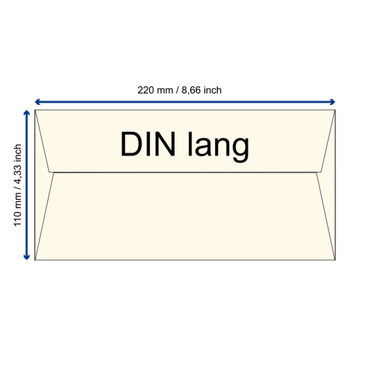 Büttenpapier-Umschlag DIN-lang - Trapezlasche  - elfenbein
