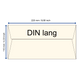 Baumwollumschlag DIN-lang - Trapezlasche  - elfenbein