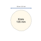 Büttenpapier Kreis 13,5cm - sand
