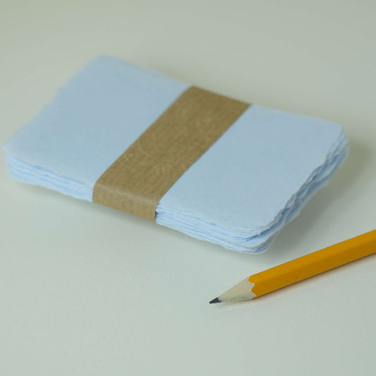 Büttenpapier-Visitenkarten 90x50 - babyblau