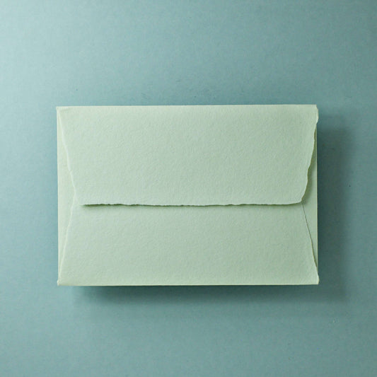 Büttenpapier-Umschlag B6 - Trapezlasche - matcha