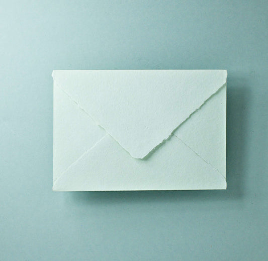 Büttenpapier-Umschlag B6 - Dreieckslasche - mint