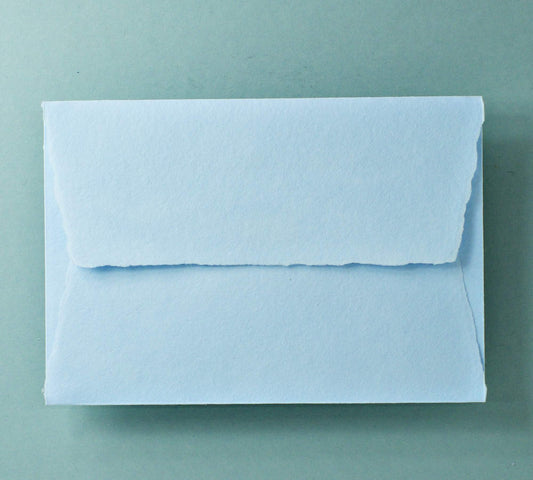 Büttenpapier-Umschlag C5 - Trapezlasche  - babyblau