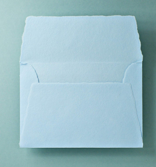 Büttenpapier-Umschlag C5 - Trapezlasche  - babyblau