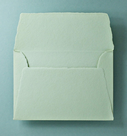 Büttenpapier-Umschlag C5 - Trapezlasche  - matcha