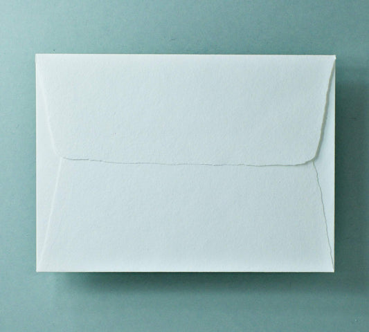 Büttenpapier-Umschlag C5 - Trapezlasche  - naturweiß
