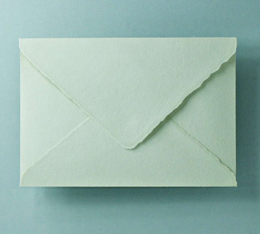 Büttenpapier-Umschlag C5 - Dreieckslasche - matcha