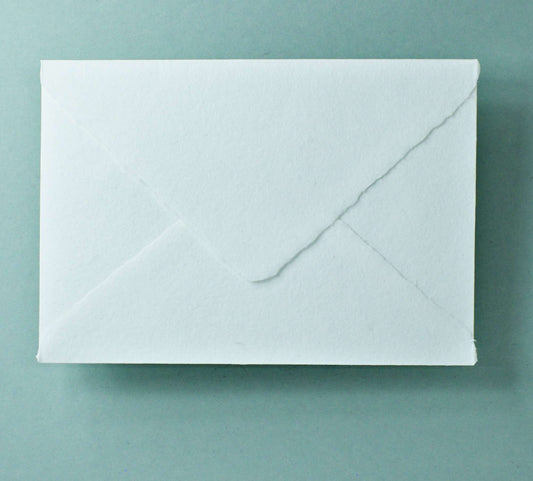Büttenpapier-Umschlag C5 - Dreieckslasche  - naturweiß