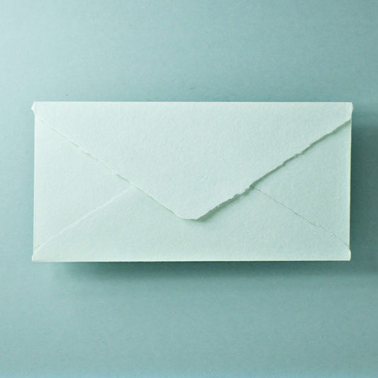 Büttenpapier-Umschlag DIN-lang - Dreieckslasche - mint