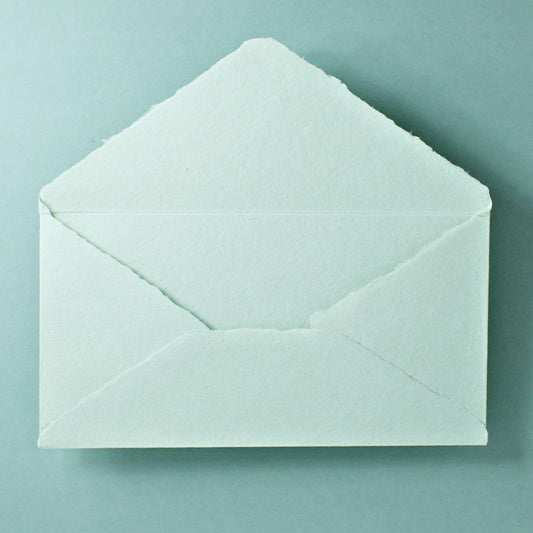 Büttenpapier-Umschlag DIN-lang - Dreieckslasche  - mint