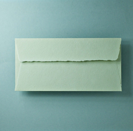 Büttenpapier-Umschlag DIN-lang - Trapezlasche - matcha