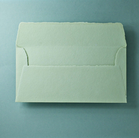 Büttenpapier-Umschlag DIN-lang - Trapezlasche  - matcha