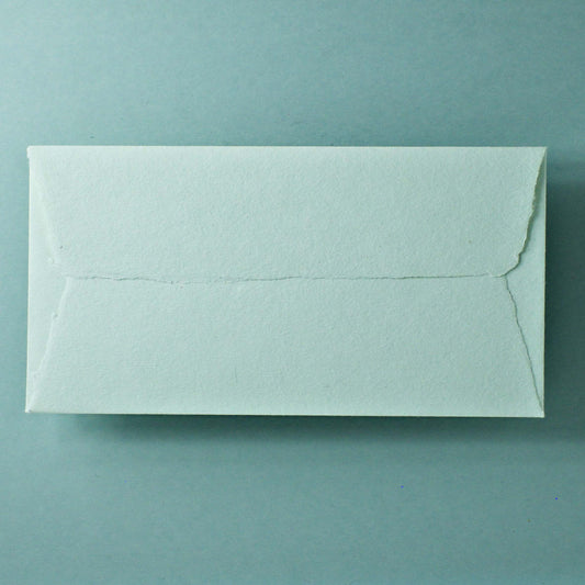 Büttenpapier-Umschlag DIN-lang - Trapezlasche  - mint