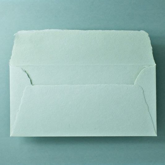 Büttenpapier-Umschlag DIN-lang - Trapezlasche  - mint