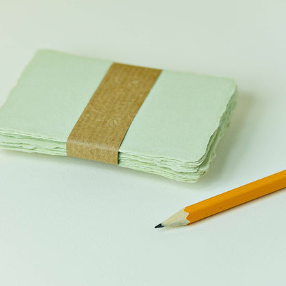 Büttenpapier-Visitenkarten 90x50 - matcha