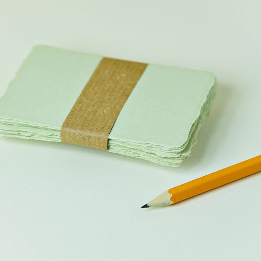 Büttenpapier-Visitenkarten 90x50 - matcha