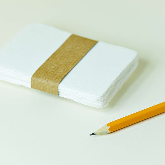 Büttenpapier-Visitenkarten 90x50 - naturweiß