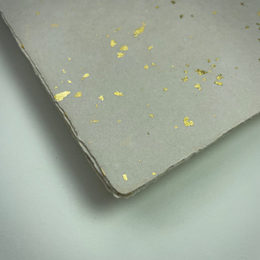 Büttenpapier DIN-A4 - sand / Goldflocken
